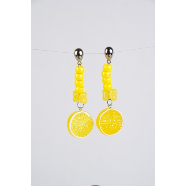 Brinco laranja doce de laço