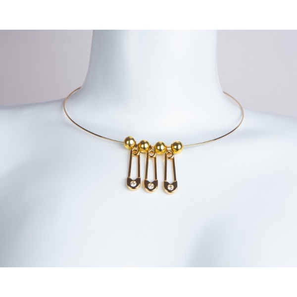 Colar arco alfinete dourado