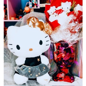 Hello Kitty com lacinho dourado